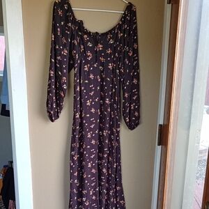Billabong Boho Western Maxi Long Sleeve Dress Size M